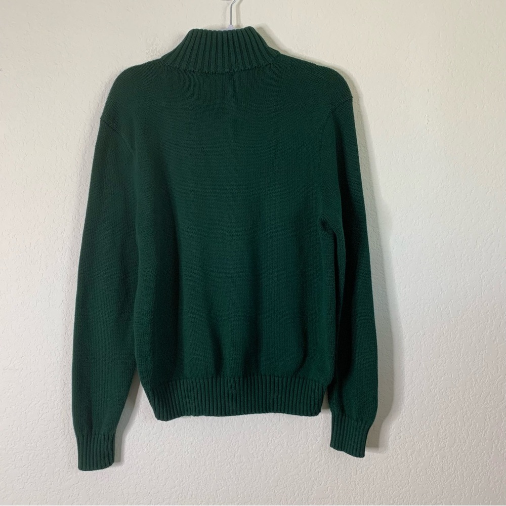 Polo Ralph Lauren Mens green 100% cotton 1/4 pull over sweater L - Picture 6 of 6